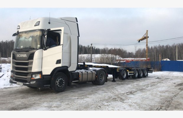 Обзор отгрузки обновлённого полуприцепа контейнеровоза К4-40 ТОНАР c вынесенной осью на 2510 мм